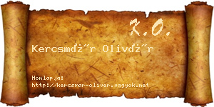 Kercsmár Olivér névjegykártya