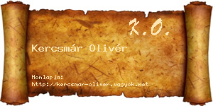 Kercsmár Olivér névjegykártya