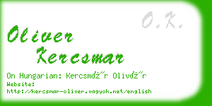 oliver kercsmar business card